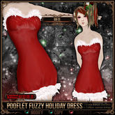 [Mesh] =^.^= Curious Kitties - [Limited Edition] Pooflet Fuzzy Holiday Dress - Red