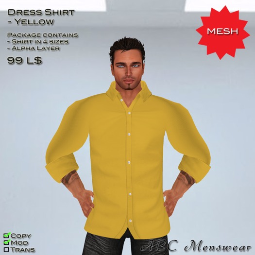 <<ABC>> Dress Shirt Yellow