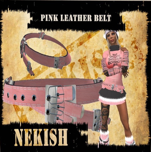 Pink Leather Belt
