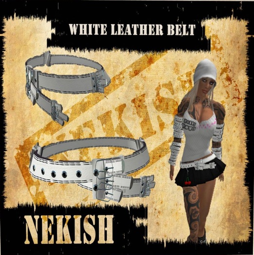 White Leather Belt