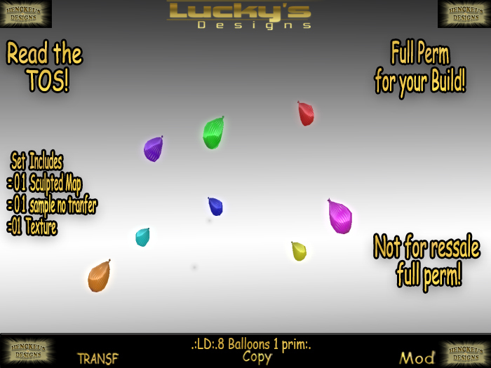 .:LD:. 8 Balloons 1 prim