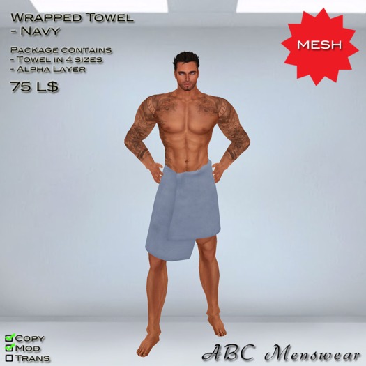 <<ABC>> Wrapped Towel Navy