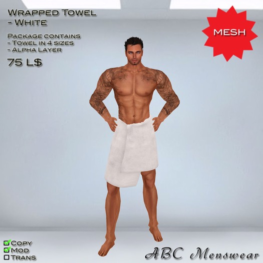 <<ABC>> Wrapped Towel White