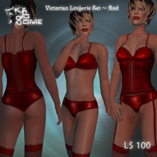 ~KaoSome~Victorian LingerieSet-RED