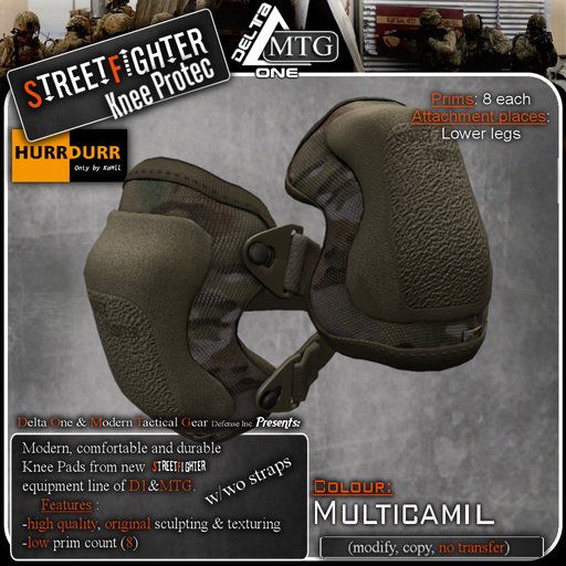 D1-MTG StreetFighter Combat Knee Protection MULTICAMIL