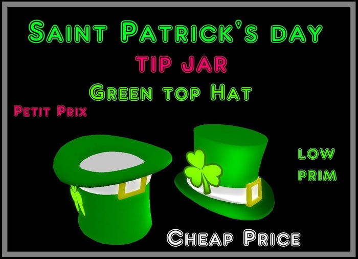 Tip Jar Top hat green St. Patrick