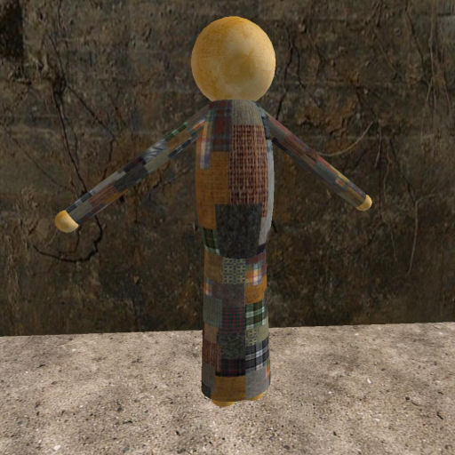 Rag doll standing - patchwork dress