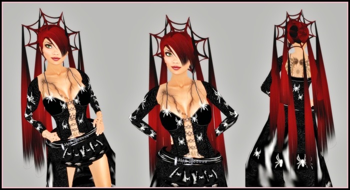 Set 8 Red Web Flexi Hair