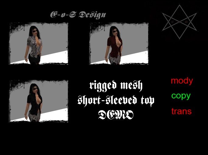 rigged mesh short-sleeved DEMO shirt