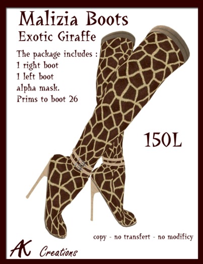 malizia exotic giraffe boots