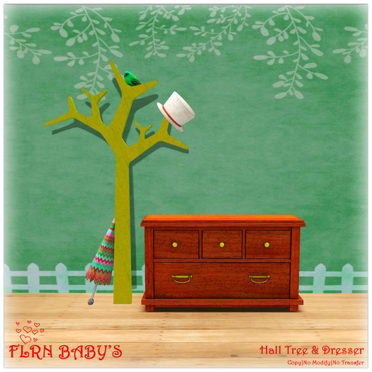 Hall Tree Yellow & Dresser Orange