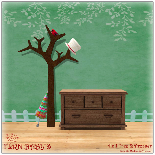 Hall Tree & Dresser Wood