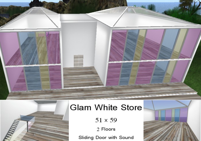 Glossy white Store/Shop/Prefab (2 Floors)
