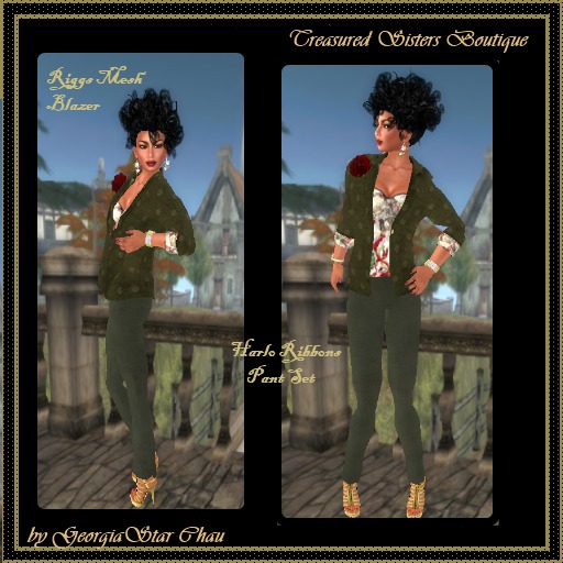 GSC Harlo Ribbons Blazer Mesh Set