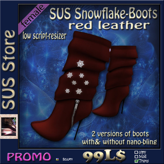 SUS Snowflake-Boots red leather