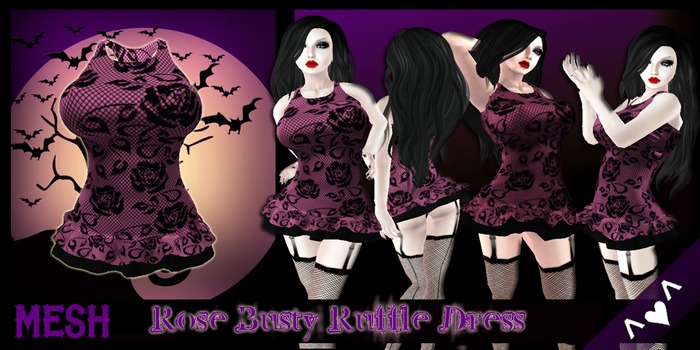 ^v^DRBC^v^ Busty Rose Ruffle Dress