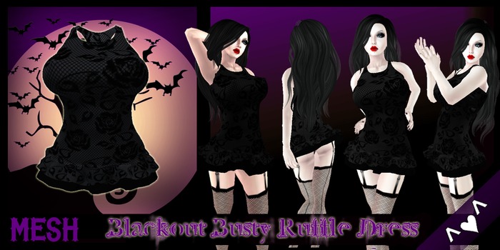 ^v^DRBC^v^ Blackout Lace Busty Ruffle Dress
