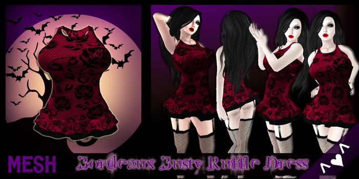 ^v^DRBC^v^ Bordeaux Ruffle Dress