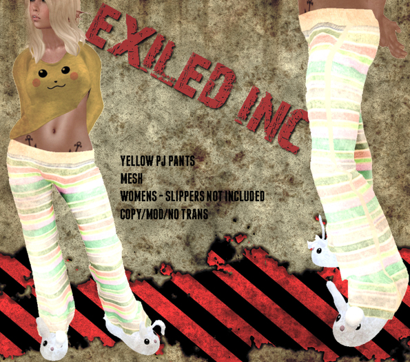 [Exiled Inc.] -Yellow PJ Bottoms - [MESH]