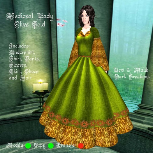 Medieval Lady Olive Gold