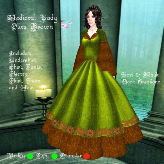 Medieval Lady Olive Brown