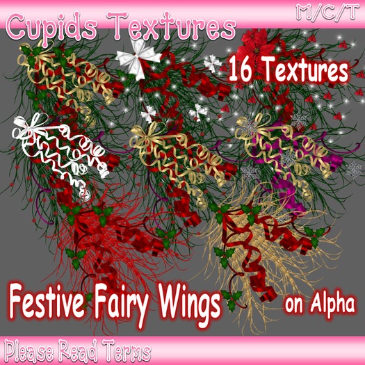 *Cupids Textures * 16 FESTIVE FAIRY WINGS