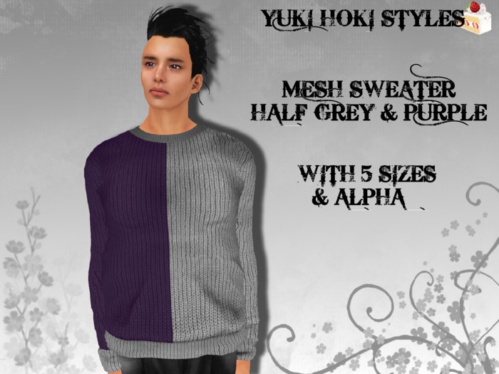 YHS Mesh Sweater Half Purple