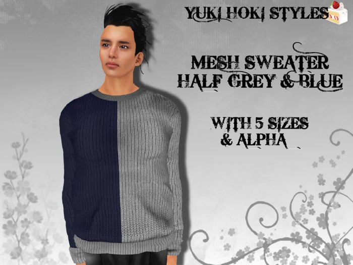 YHS Mesh Sweater Half Blue