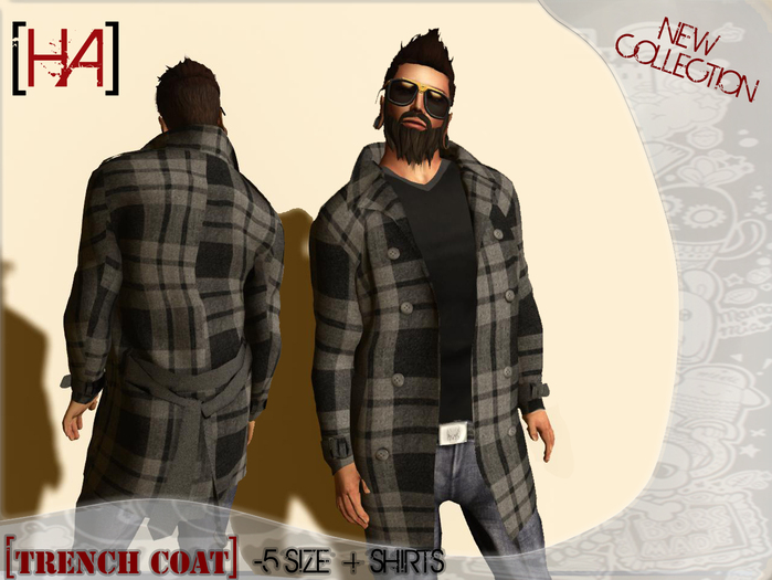 [HA] Trench Coat 1 Grey SCottish