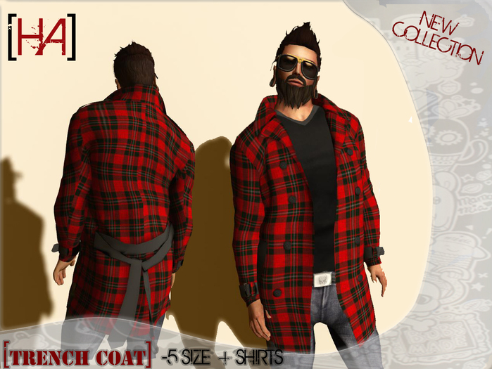 [HA] Trench Coat Red Scottish
