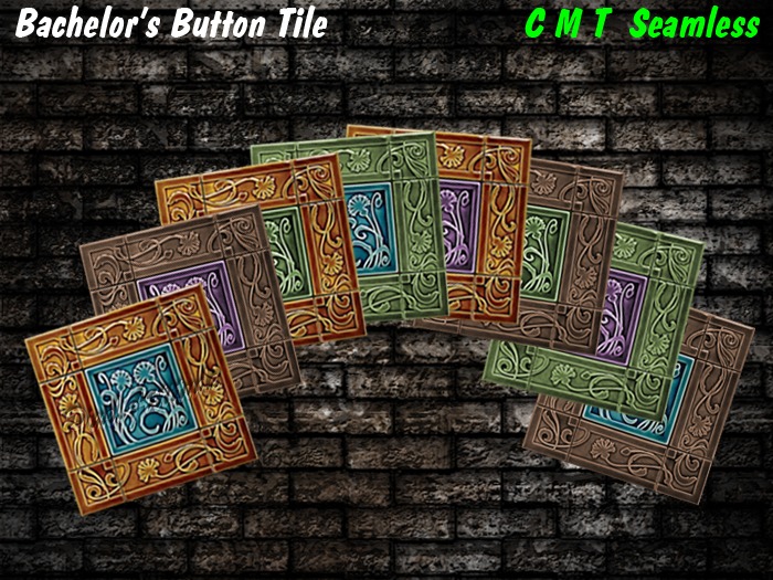 Bachelors Button Tile Textures