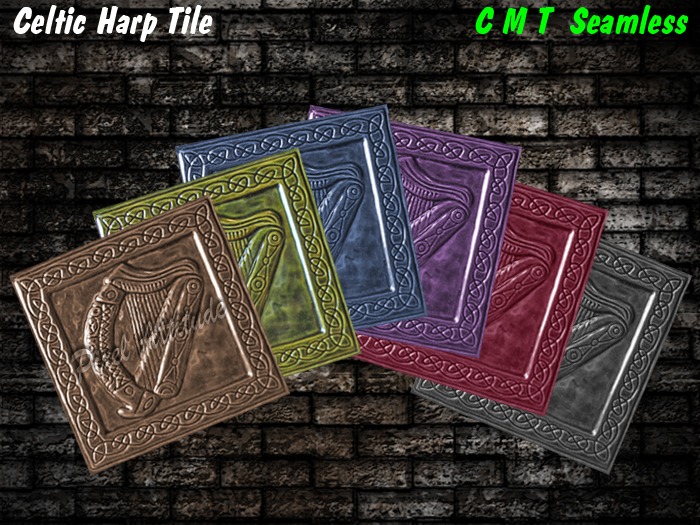 Celtic Harp Tile Textures
