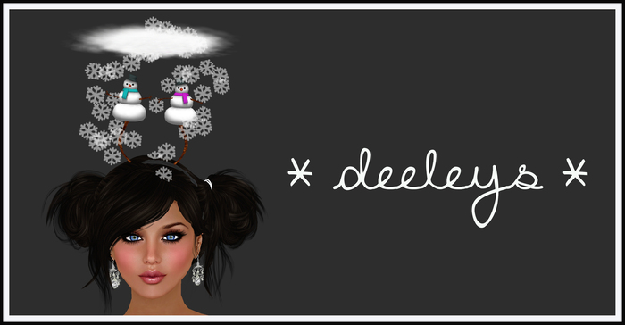 Snowman and Snowlady Deeleyboppers with falling snow particles