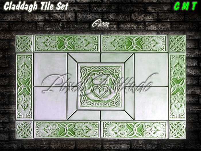 Claddagh Tile Set Green Texture