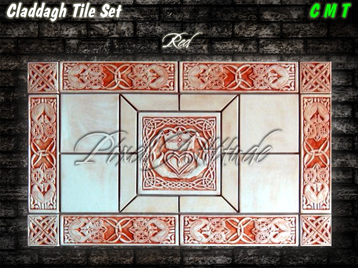 Claddagh Tile Set Red Texture