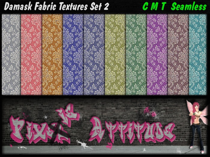 Damask Fabric Textures Set 2