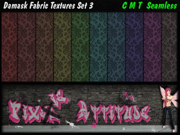 Damask Fabric Textures Set 3