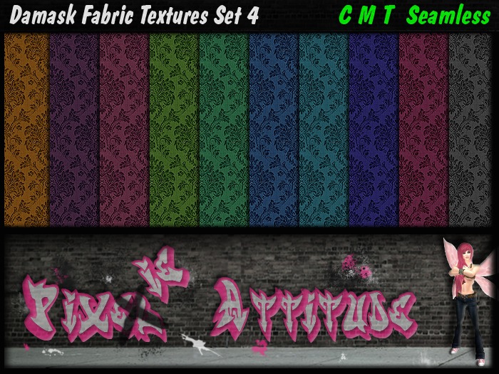 Damask Fabric Textures Set 4