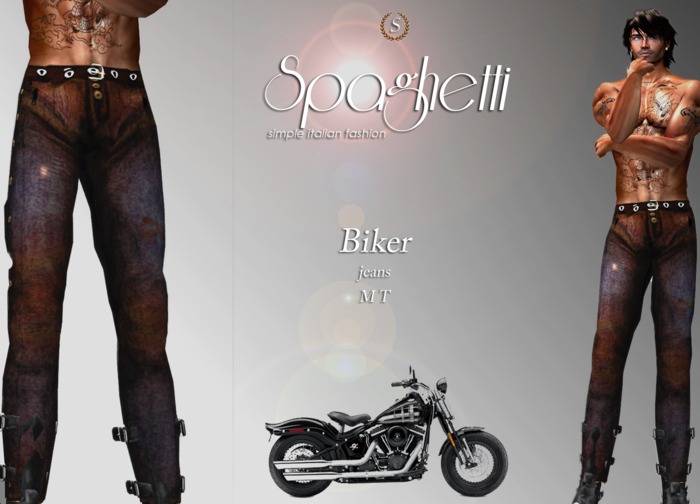 Spaghetti Fashion Jeans Biker