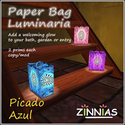 Paper Bag Luminaria - Picado Azul