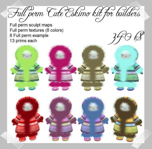 Full Perm Cute eskimo kit for builders