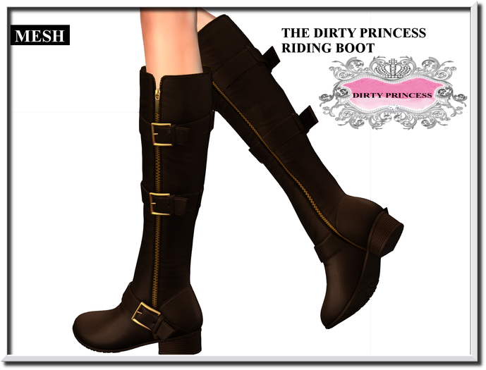 **DIRTY PRINCESS** The Dirty Princess MESH Riding Boots -Brown