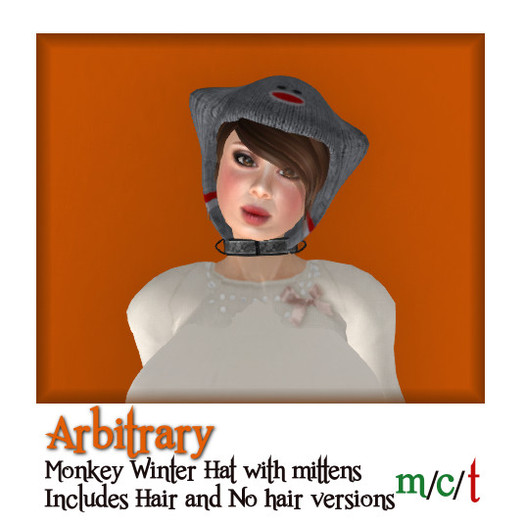 >A< Monkey Hat With Hair (Fudge)