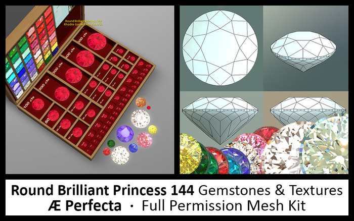 Mesh Gemstone Building Kit: Round Brilliant Princess 144