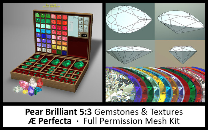 Mesh Gemstone Building Kit: Pear Cut 5:3