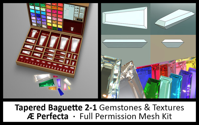 Mesh Gemstone Building Kit: Tapered Baguette 2:1