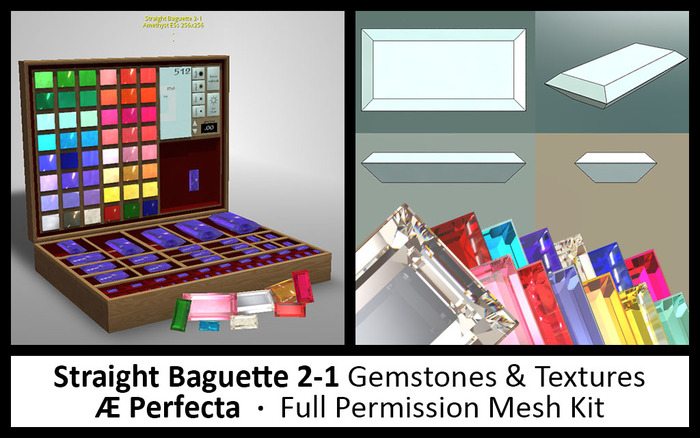 Mesh Gemstone Building Kit: Straight Baguette 2:1
