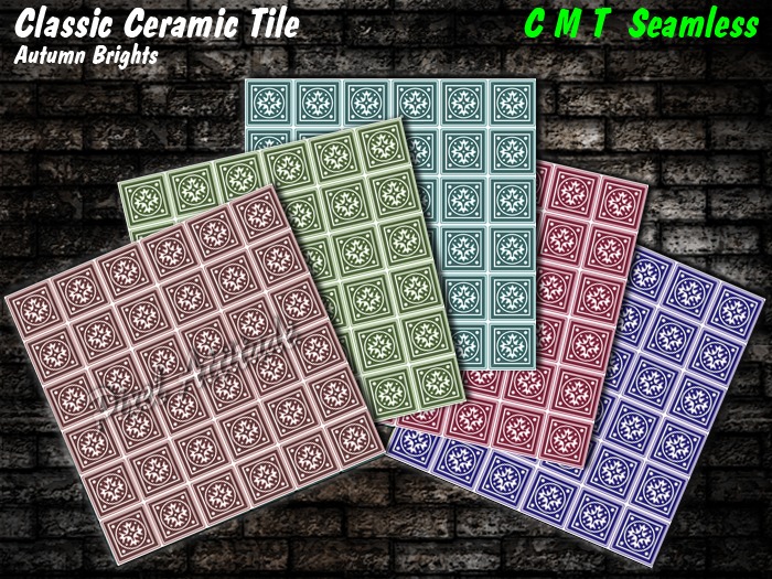 Classic Tile Patterns Textures - Autumn Brights