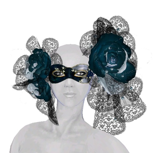 Masquerade Mask Rose (silver_night)