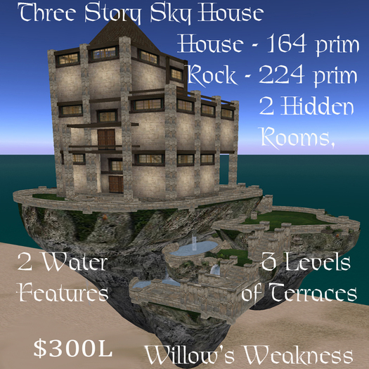 Second Life Marketplace - Three Story Sky House w/ Skyrock Foundation ...